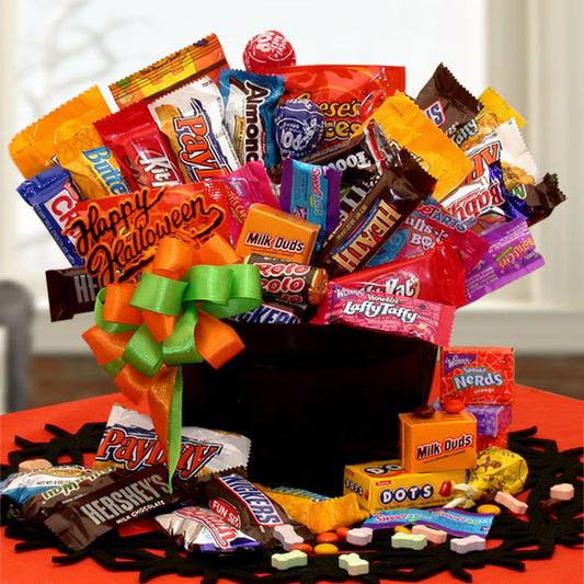 Happy Halloween Candy Cauldron of Treats  Spooky Gift Basket Filled with Chocolates & Candy
